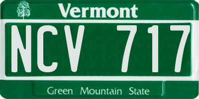 VT license plate NCV717