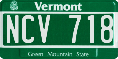 VT license plate NCV718