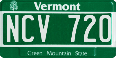 VT license plate NCV720