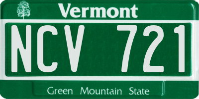 VT license plate NCV721