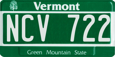 VT license plate NCV722