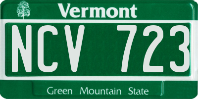 VT license plate NCV723
