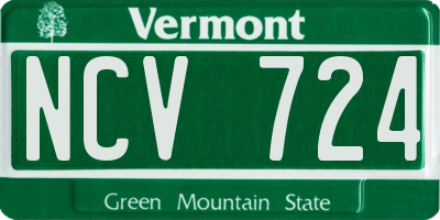 VT license plate NCV724