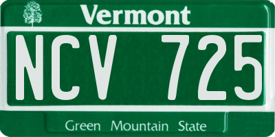 VT license plate NCV725