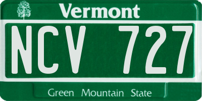 VT license plate NCV727