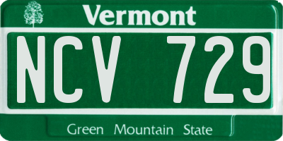 VT license plate NCV729