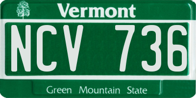 VT license plate NCV736