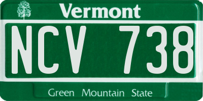 VT license plate NCV738