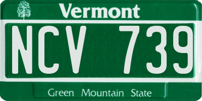 VT license plate NCV739