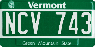 VT license plate NCV743