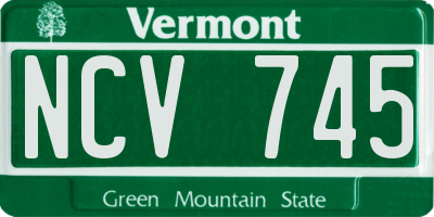 VT license plate NCV745