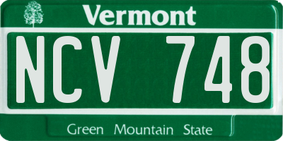 VT license plate NCV748