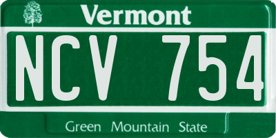 VT license plate NCV754