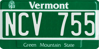 VT license plate NCV755