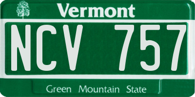 VT license plate NCV757