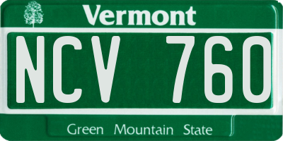 VT license plate NCV760