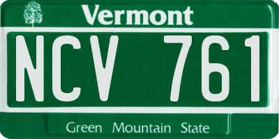 VT license plate NCV761