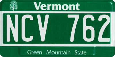 VT license plate NCV762