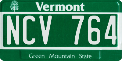 VT license plate NCV764