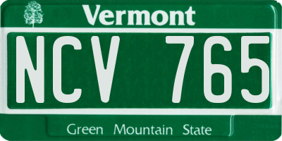 VT license plate NCV765