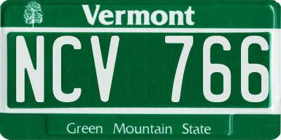 VT license plate NCV766
