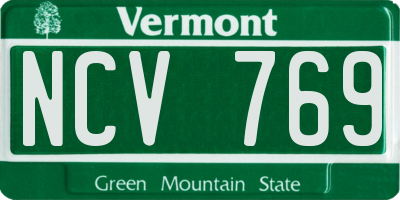 VT license plate NCV769