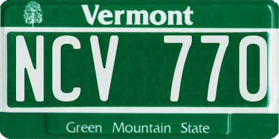 VT license plate NCV770