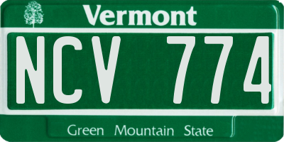 VT license plate NCV774