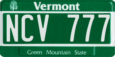 VT license plate NCV777