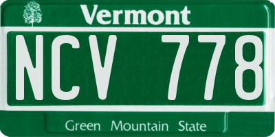 VT license plate NCV778