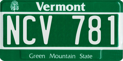 VT license plate NCV781