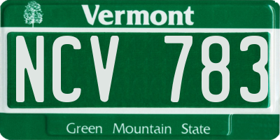 VT license plate NCV783