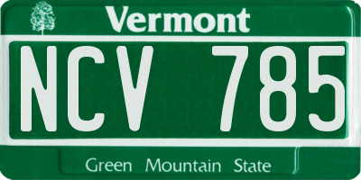 VT license plate NCV785