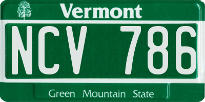 VT license plate NCV786