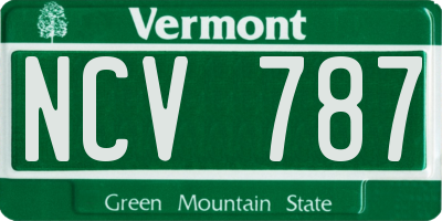 VT license plate NCV787