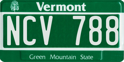 VT license plate NCV788