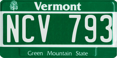 VT license plate NCV793