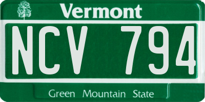 VT license plate NCV794