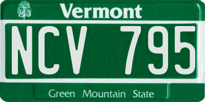 VT license plate NCV795