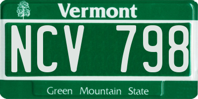 VT license plate NCV798