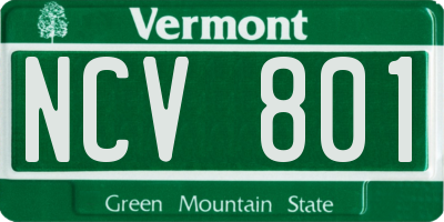 VT license plate NCV801