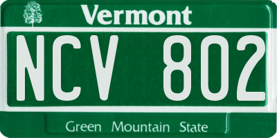 VT license plate NCV802