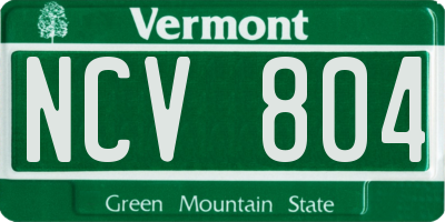 VT license plate NCV804