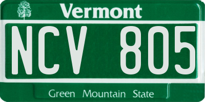 VT license plate NCV805