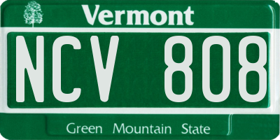 VT license plate NCV808