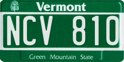 VT license plate NCV810