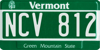 VT license plate NCV812