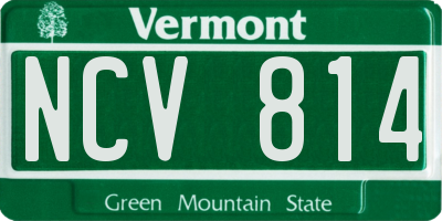 VT license plate NCV814