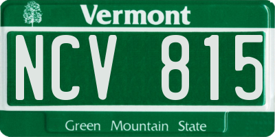 VT license plate NCV815