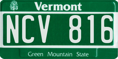 VT license plate NCV816